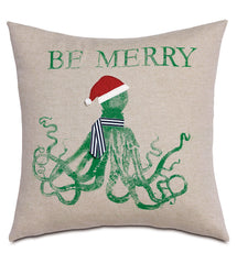 Festive Beach Creature Throw Pillow Cover 18x18