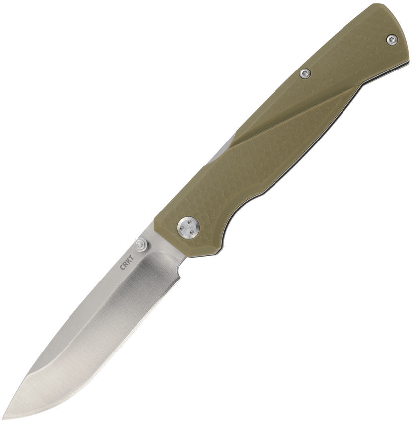 CRKT Kova Front Lockback OD Green GFN Folding 8Cr13MoV Drop Pt Pocket Knife 6434