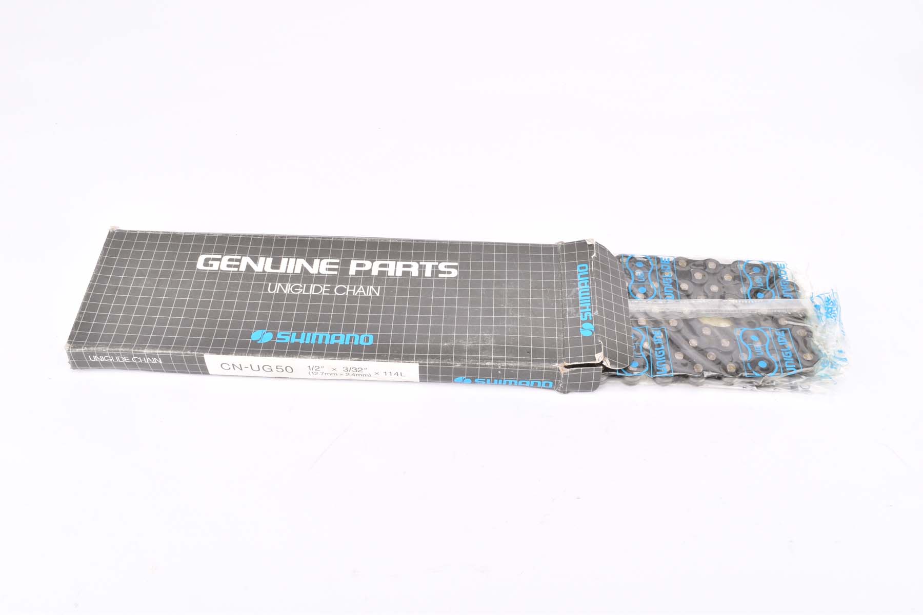 NOS/NIB Shimano Uniglide Chain #CN-UG50 in 1/2" x 3/32" with 114 links from the 1980s