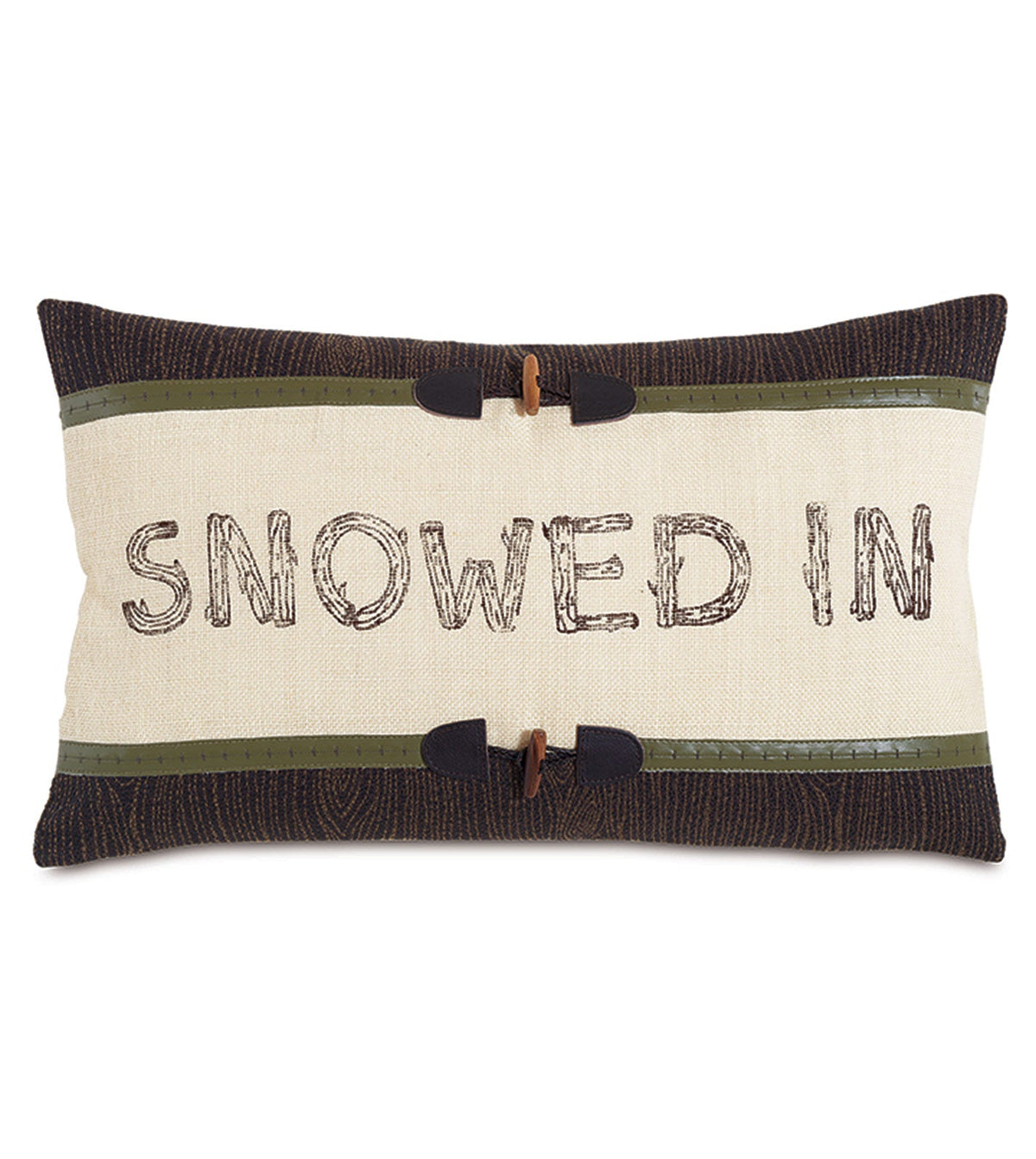 Snowed In Burlap Lumbar Pillow Cover 13x22