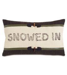 Snowed In Burlap Lumbar Pillow Cover 13x22