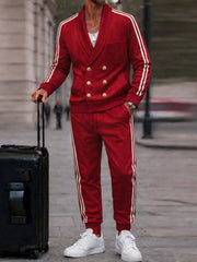 Casual Contrast Side Stripe Jacket Jogger Set